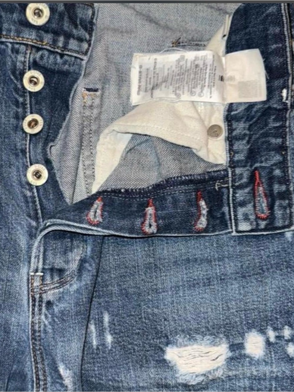 G-Star Distressed Cropped Jeans in Dark Blue Wash - Picture 4 of 6